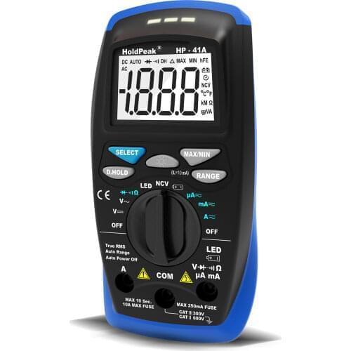 Holdpeak HP-41A Pro Digital Multimeter 200V 10A TrueRMS Current NCV Voltage Resistance LED Test ,measure DC & AC voltage etc