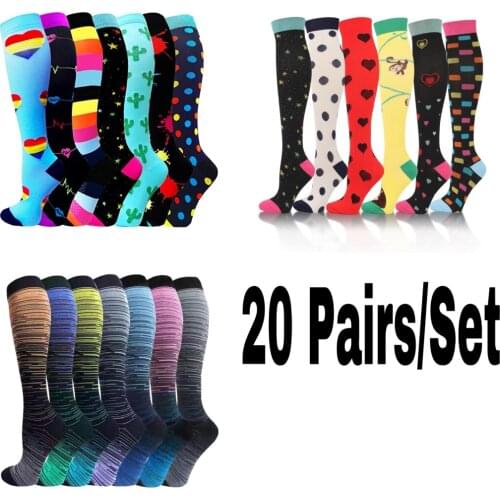 Dropshipping Compression Socks Outdoor Hiking Football 20-30 Mmhg Graduated Pressure Stockings Running Men Women Socks Sports