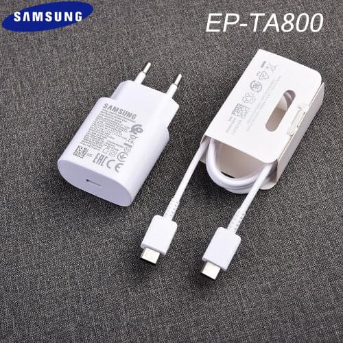 EP-TA800 Original Samsung Note 20 10 25W Super Fast Charger Adapter PD Charger 100/150/200cm USB C To USB C Line For S20 FE S20
