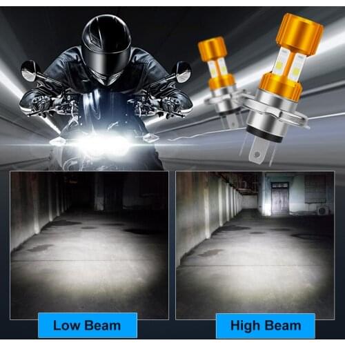 Motorcycle Headlight H4 BA20D COB 12V LED Moto farol moto High/Low Beam Led Bulbs 1200LM Super Bright Autobike Fog Lamp