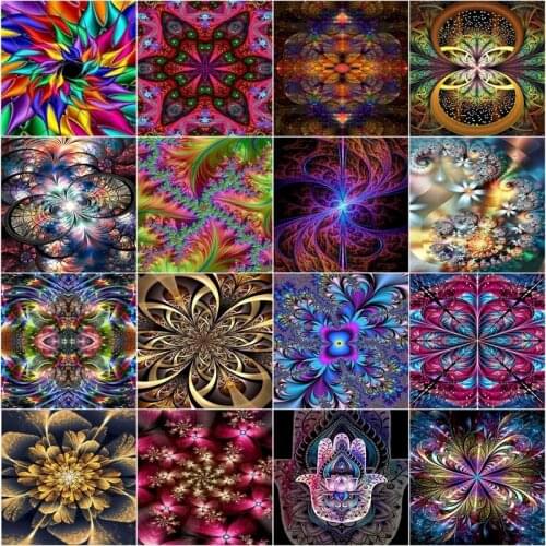 GATYZTORY Oil Painting Mandala Flower Drawing On Canvas HandPainted Painting Art Gift DIY Pictures By Number Flower Home Decor