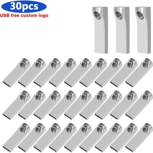30pcs/lot metal USB Flash Drive pen drive 128GB 64GB 32GB 16GB 8GB 4GB flash Memory stick high speed pen drive usb stick cle usb