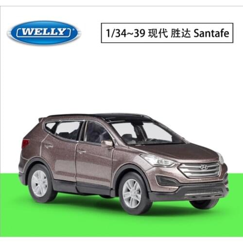 Welly1: 36hyundai Santafe simulation alloy car model return force car children toy birthday new year Christmas gift