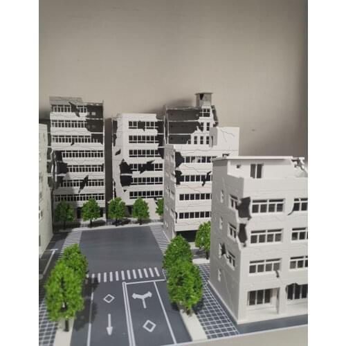 1/150 N Scale Model Trains Animation Battle Damage Version Architectural Scene House Train Scene Architectural Model