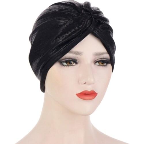 Muslin Hijiabs Stretch Turban Cap Islamic under scarf Bonnet Foil Double Side Foil Chemo Cap Turbante Mujer Indian Head Wrap