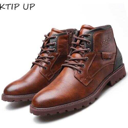 Spring Autumn Fashion Ankle Boots Men Upgrade Motorcycle Boots Wear Comfort Winter Shoes Retro Classic Plus Size Men Boots