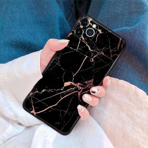 Rose gold cute marble fashion For iPhone se 6 6s 7 8 plus x xr xs 11 pro max soft silicone phone case cover shell