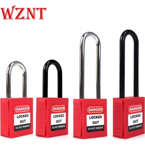 NT-A38S NT-A76S ABS security padlock Plastic Nylon non conductive steel shackle safety padlock
