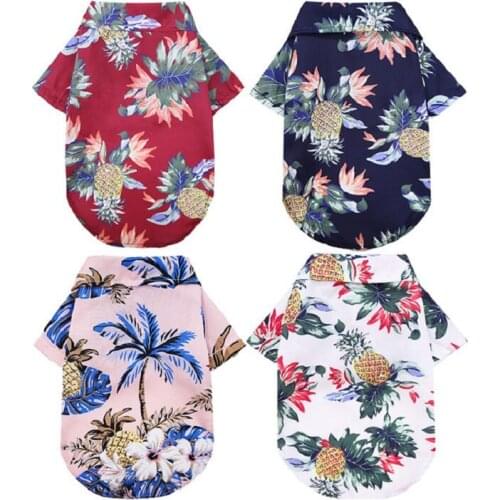 Pet Printed Clothes For Dogs Cats Hawii Floral Shirt Short Spring/Summer Beach Sleeve Puppy Pets Clothing