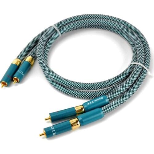 Pair Audiophile Ortofon 8N Single Crystal Copper RCA Audio Interconnection Cable for Amplifier CD Player