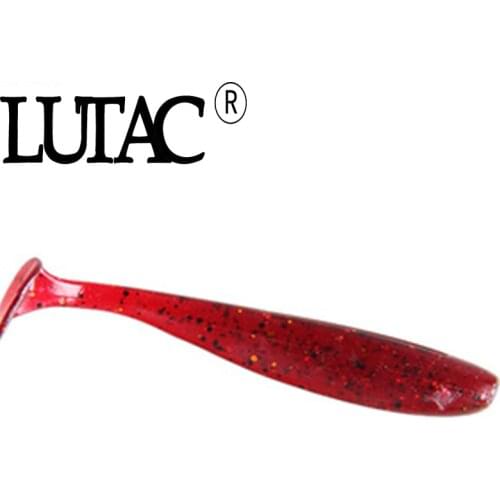 LUTAC Slow Sinking 70mm 2.2g G18C Worm Soft Lure T-Tail PVC Material Equipped With Jig Head or Crank Hook Fishing Gear