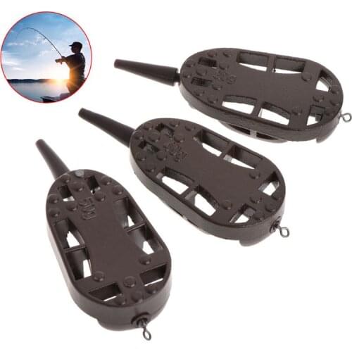 Fishing Feeder Bait Cage Zinc Alloy 30g/40g/50g Line Method With Bead Accessory