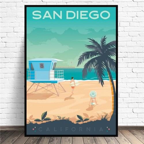 Frame San Diego Travel Canvas Art Print Wall Poster Wall painting Pictures Living Room home Decor Modular landscapepicture