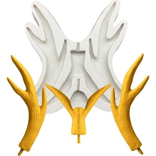 Christmas Reindeer Horn Silicone Cake Baking Mold Sugarcraft Chocolate Cupcake Resin Tools Fondant Decorating Tools