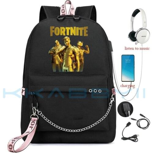 Fortnite Backpack Print for Teens Boys Girls Game School Backpack USB Pad Travel Bag Students Schoolbag