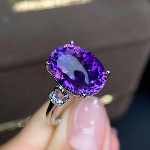 The Best Engagement Gift Amethyst Ring 925 Sterling Silver Fine Jewelry Natural And Real Amethyst Ring