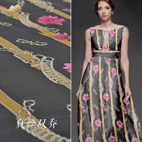 Silk Double Joe Digital Printing Fabric Mulberry Silk Cloth Senior Clothing Women 's Dress Summer