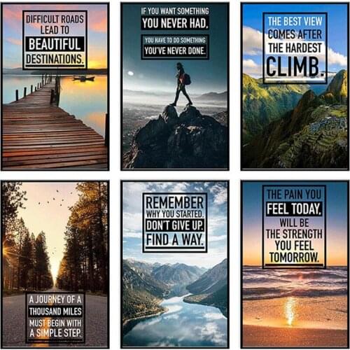 Nordic Wall Art Motivational Quotes Text Canvas Painting Posters and Prints Wall Pictures for Living Room Decoration Home Decor