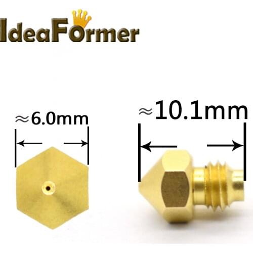 5pcs 3D Printer Nozzle M5 Threaded Screw of Nozzle 0.4mm 1.75mm for 2 In 1 out heat block V6 3D Printer parts accessories
