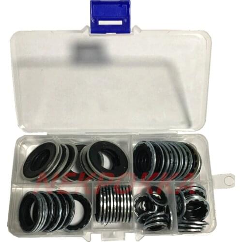 60pieces Sealing gaskets for automotive air conditioning systems, expansion valve gaskets, pipe head gaskets, compressor gaskets