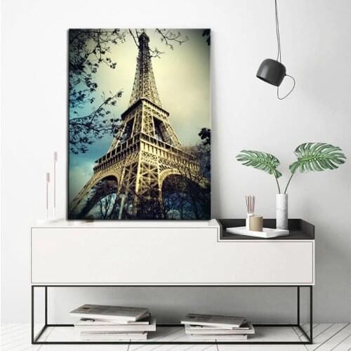 Print Poster Vintage Paris Tower Picture Print Cityscape Canvas Painting Vintage Paris Poster Wall Decor Canvas