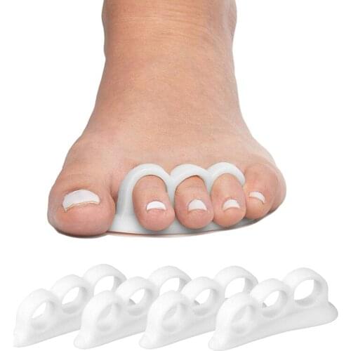 Hammer Toe Straightener and Corrector 4 Pack Soft Gel Crests Splints | Reduce Foot Pain, Prevent Overlap | Flexible Foot Care Tr