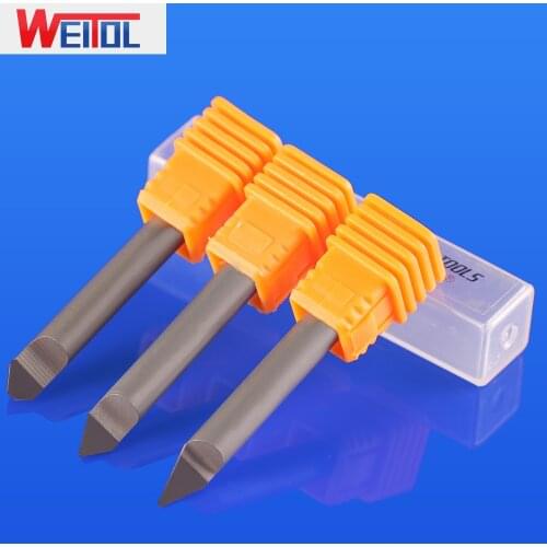 Weitol free shipping 5A 1pcs 6mm diamond engraving bits PCD tools CNC router bits for marble, granite CNC stone carving cutter