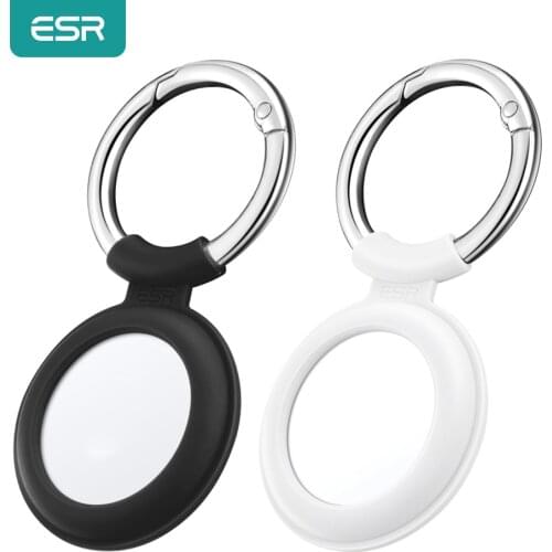 ESR 2PCS for Apple Airtags Silicone Protector Cover Silicone Case for AirTag Tracker 2021 Keychain Protective Shell for Air Tag