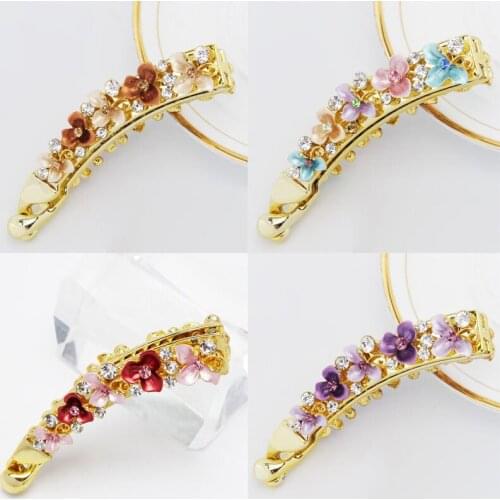 10/30pcs Amazing Women Girls Crystal Rhinestone Flower Hair Barrettes Fashion Alloy Enamel for Wedding Bridal Hair Accessories