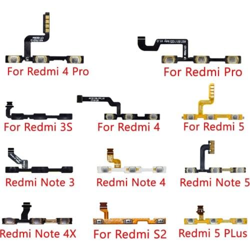 10pcs/lot For Xiaomi Redmi 3 3S 4A 5A Note 2 3 4 5 Plus Pro 4X Power Volume Button Switch On Off Button Flex Cable