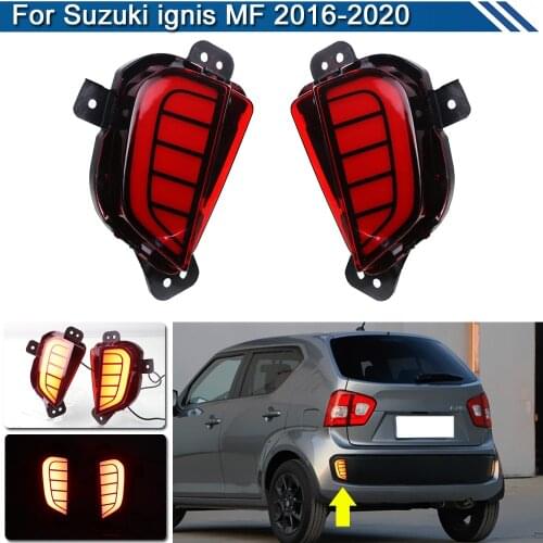 For Suzuki Ignis MF 2016 - 2020 2-in-1 Functions as LED Reflector Lamp Rear Fog Lamp Bumper Light Brake Light