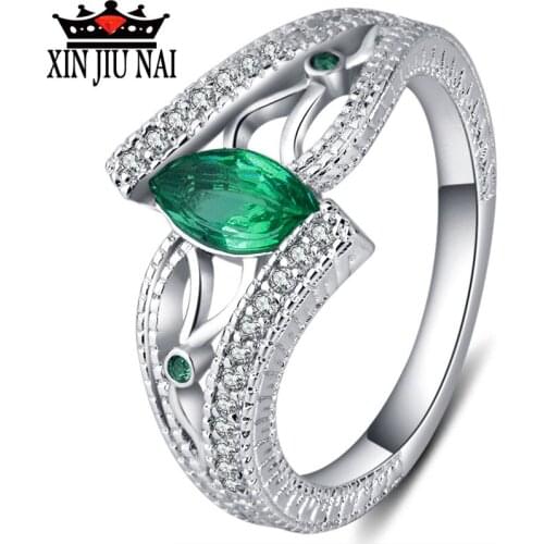 3 Colors Ladies 925 anillos Silver Finger Ring stone engagement ring For women Stones Blue/Red/Green zircon jewelry