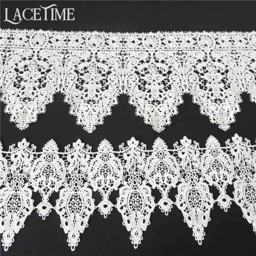 3 Yards White Vintage Embroidered Lace Water Soluble Venice Lace Trim For Sewing Accessories DIY