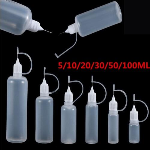 5pcs 5/10/20/30/50/100ML Glue Applicator Reuse Bottle for Paper Quilling DIY Scrapbooking Paper Craft Tool