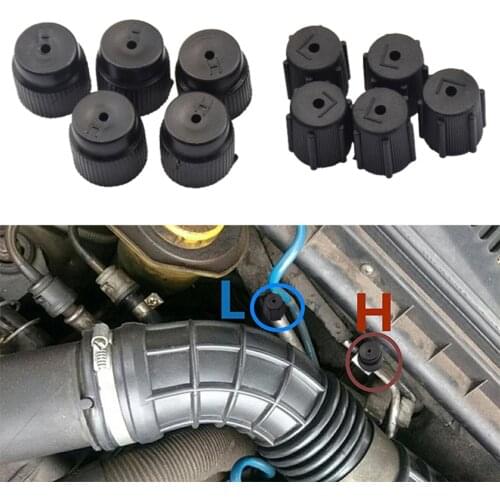 5pcs Car A/C System Charging Port Service Cap R134a High Low Automotive Air Conditioning Accessories Dust Protection Cap