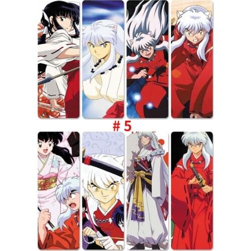 8pcs/set Digital Printing Inuyasha PVC Bookmarks Cards of Anime Higurashi Kagome Miroku Sango