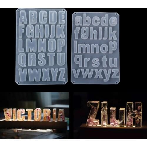 English Alphabet Epoxy Resin Molds Silicone Plaster Mold 3D Capital Letters Cement Mold for DIY Jewelry Candle Baking Tools
