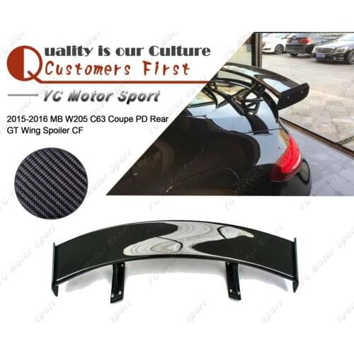 Car Accessories Carbon Fiber PD Style Trunk GT Wing Fit For 2015-2016 MB W205 C63 Coupe Rear Spoiler Wing