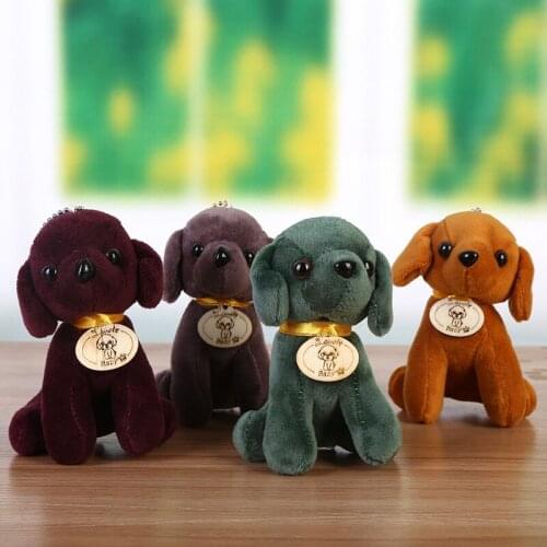 Cute Cartoon Animal Teddy Dog Keychain Plush Poodle Backpack Bag Key Chain Stuffed Toy Doll Cute Jewelry Party Gift Wholesale