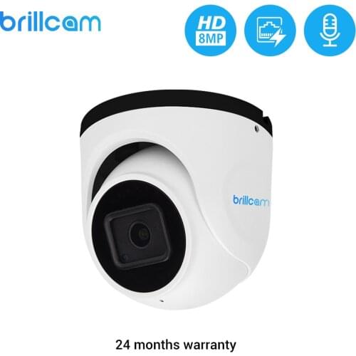 Brillcam 4K IP Camera outdoor with 2.8mm Weatherproof POE IP Camera Indoor SD Record Built in Microphone Surveillance camera