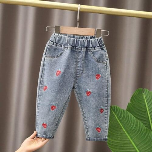 Baby Girls Pants 2021 New Spring Autumn Childrens Clothing Girls Jeans Baby Casual Korean Childrens Pants