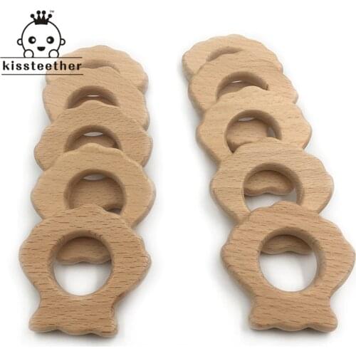 Beech Wooden Octopus Natural Handmade Baby Wooden Teether DIY Wood Personalized Pendent Eco-Friendly Safe Baby Teether Toys