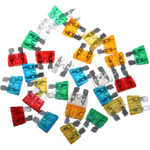 DHDL-Hot Sale! 30Pcs Standard Auto Blade Fuse for Car 5 10 15 20 25 30 AMP Mixed