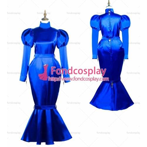 Sissy maid satin dress lockable Uniform cosplay costume Tailor-made[G3722]