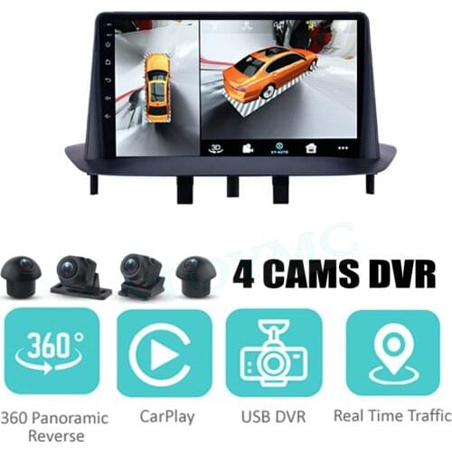 For Renault Megane III 3 Scala Car Audio Navigation Stereo Carplay DVR 360 Birdview Around 4G Android System