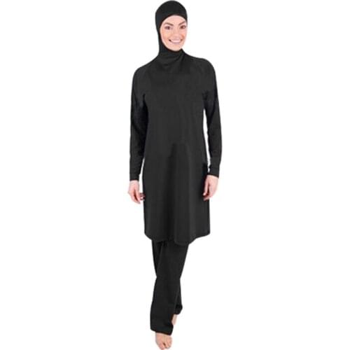 Quality maios plus size full coverage swimwear Islamic hijab swimsuit for women islamic adult beachwear Arabic sports swimwear