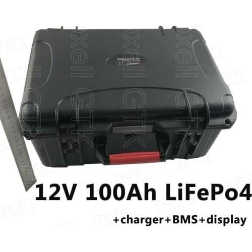 12v 100ah lifepo4 lithium battery 4S 12.8V battery pack with BMS for solar and wind power system energy storage system+charger