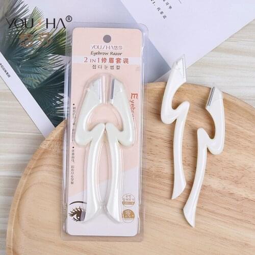 Macro Eyebrow Knife 2 Mounted Set Sharp Beginners Creative Hair Trimmer ti mei dao YX039