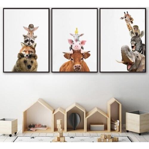 Cute Bear Fox Raccoon Zebra Giraffe 5D Diamond Embroidery mosaic full square round drill diamond painting cross stitchZP-1169