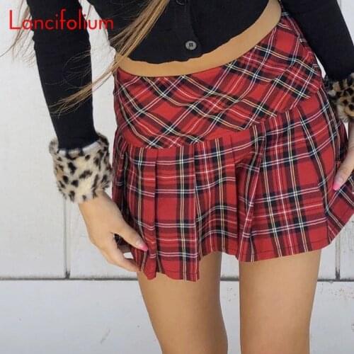 Sexy Pleated High Waist Mini Skirt Women Micro Plaid Miniskirt Ladies Korean Style Kawaii Summer Y2k Egirl Hot Skirt 2020 Skort